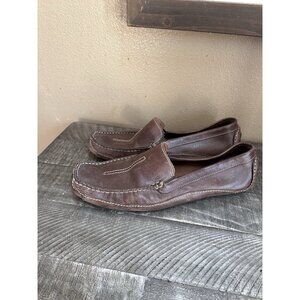Clarks Loafer Mens 12 M Brown Mansell Slip On Casual Shoes Moc Toe Leather 87706